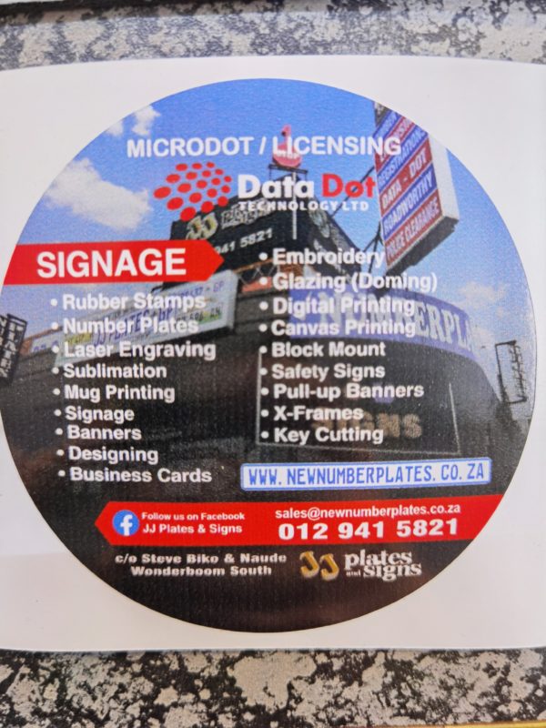 Round License Disc Stickers South Africa