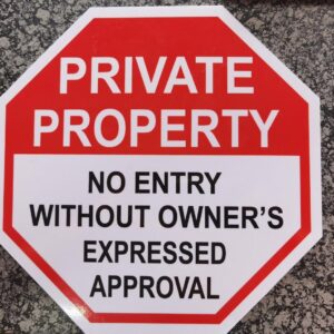 ABS Plastic No Trespassing (200 x 200)