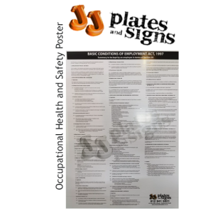 Occupational Health and Safety Poster Occupational Health and Safety Poster